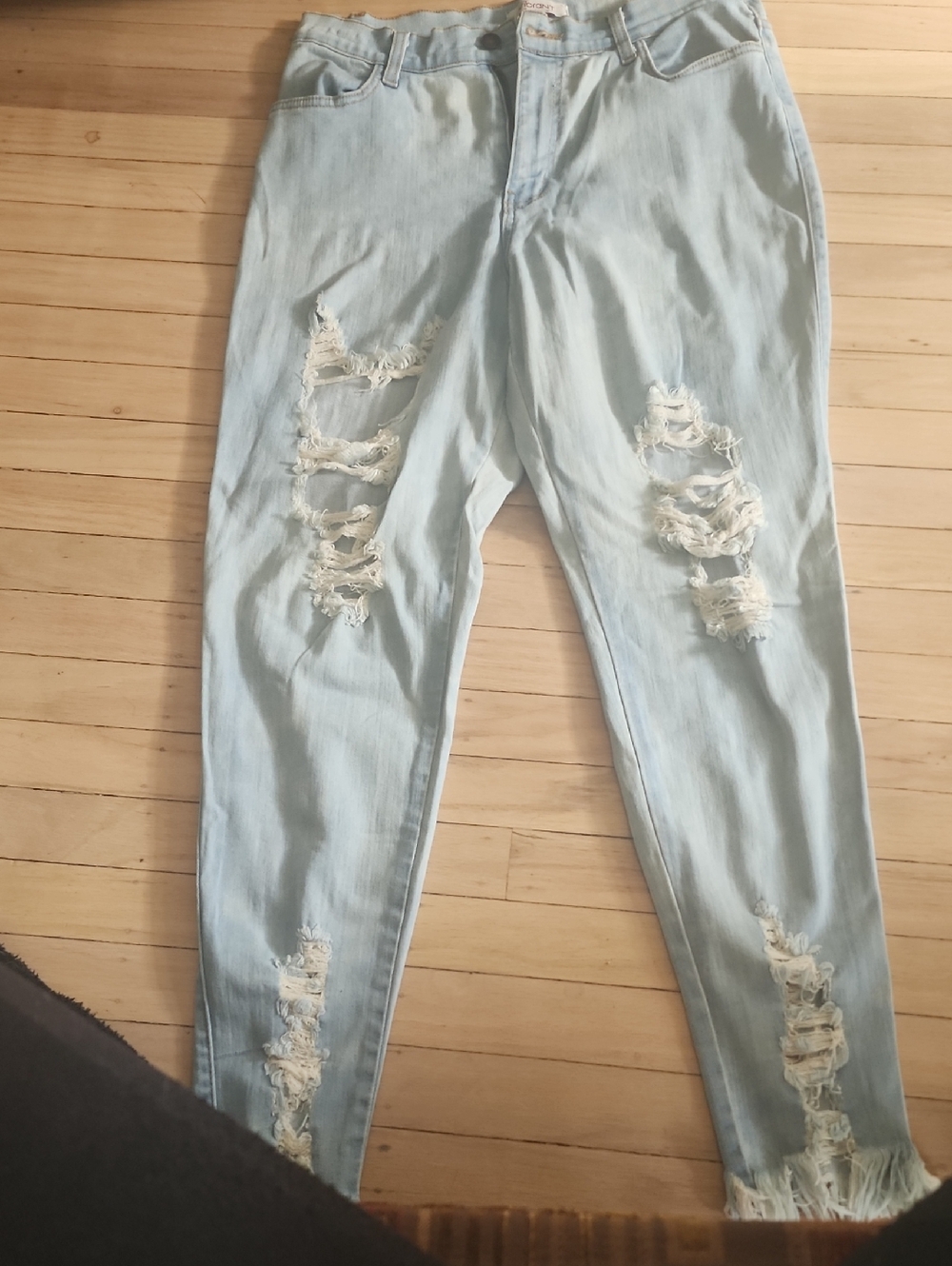 SWANK Light Blue Ripped Straight Leg Jeans